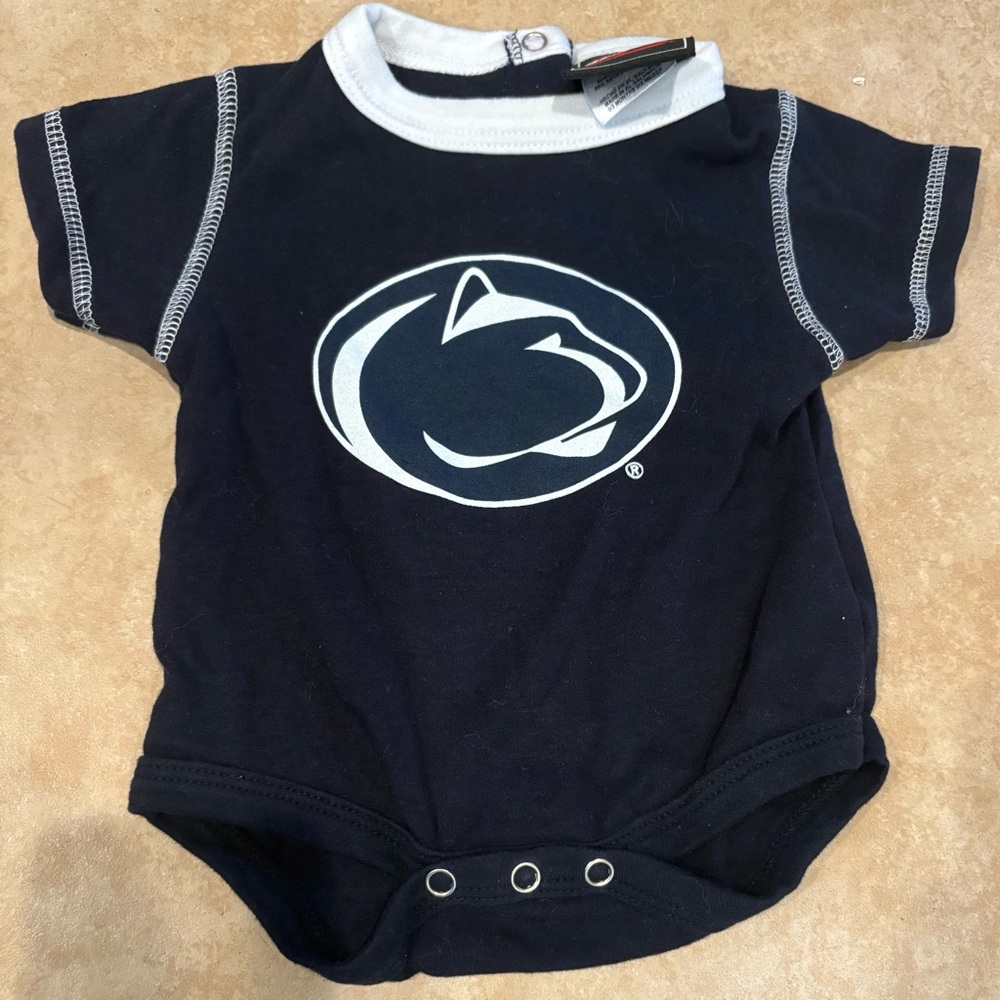 Penn State Short Sleeve Onesie. Size: 0-3 Months
